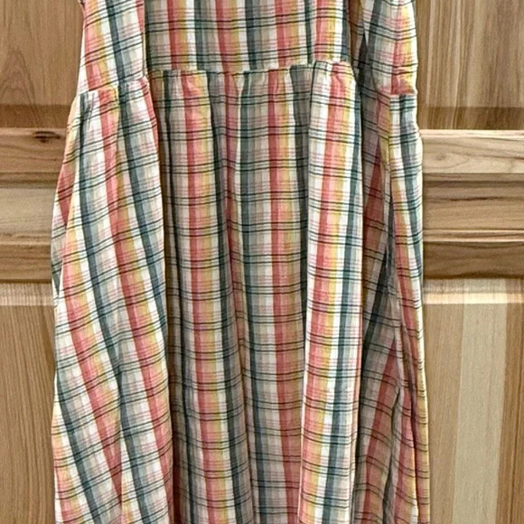 GAP Women’s Multi Color Plaid Cottagecore Prairiecore Feminine Maxi Sundress - Picture 9 of 13